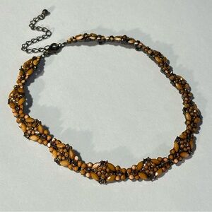 Orange Brown Victorian Steampunk Rhinestone Fairycore Choker Necklace 90s Y2K